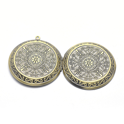 Brass Locket Pendants X-KK-F717-21AB-NR-1
