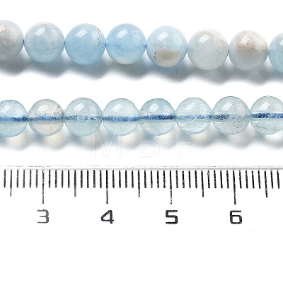 Natural Aquamarine Beads Strands G-R446-6mm-05-01-1