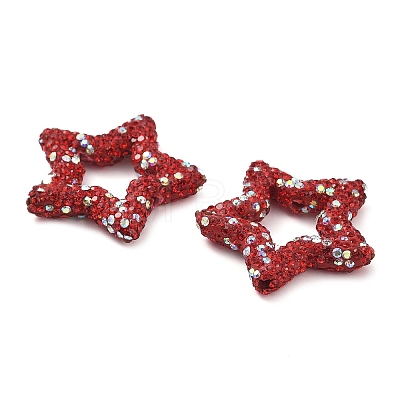 Star Shape Polymer Clay Rhinestone Beads CLAY-NH0001-06C-1