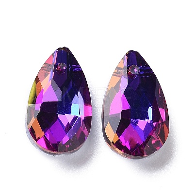Faceted Teardrop Glass Pendants X-GLAA-O008-A24-1