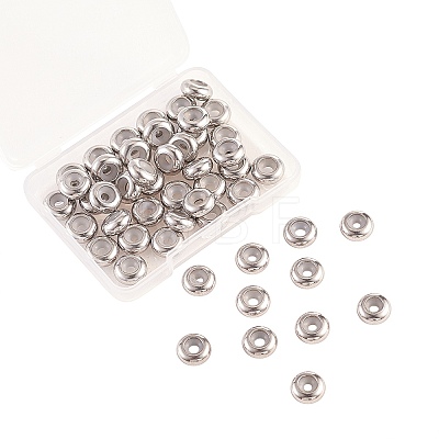 50Pcs 304 Stainless Steel Beads STAS-CJ0001-202-1