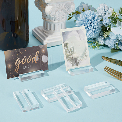 10Pcs Rectangle Acrylic Name Card Holder AJEW-GF0015-02-1