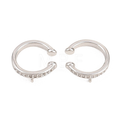 Brass Micro Pave Clear Cubic Zirconia Ear Cuff Findings KK-Z158-06P-1