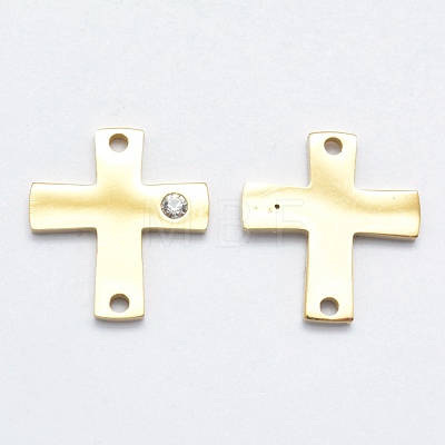 316 Surgical Stainless Steel Micro Pave Cubic Zirconia Links connectors STAS-K178-13G-1