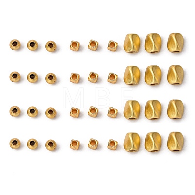 BENECREAT 150Pcs 3 Style Matte Style Brass Beads KK-BC0003-13-1