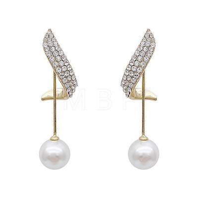 Alloy Crystal Rhinestone Dangle Stud Earrings FS-WG37841-01-1