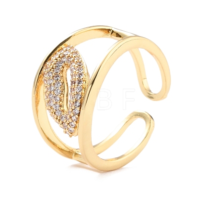 Lip Cubic Zirconia Crystal Finger Ring for Girl Women Gift ZIRC-C025-05G-1