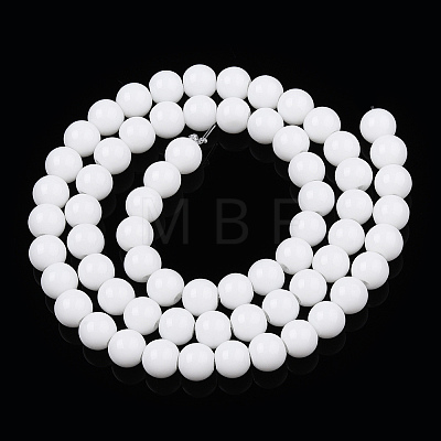 Opaque Solid Color Glass Beads Strands GLAA-T032-P6mm-02-1