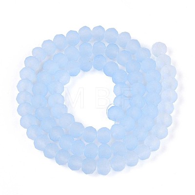 Baking Paint Frosted Glass Beads Strands FGLA-N003-6mm-01-1
