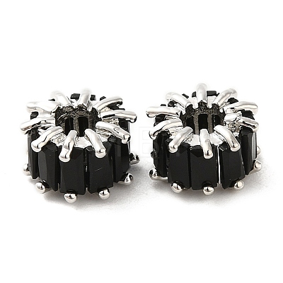 Rack Plating Platinum Brass Micro Pave Cubic Zirconia Beads KK-Q795-02C-P-1