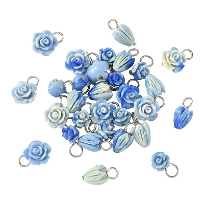 30Pcs 3 Styles Synthetic Shell Pendants PALLOY-YW00133-1