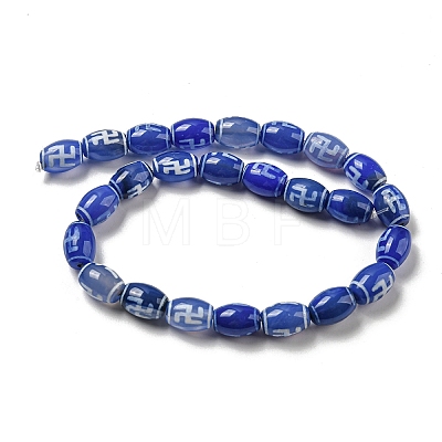 Blue Tibetan Style dZi Beads Strands TDZI-NH0001-C14-01-1