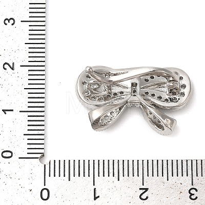 Brass Micro Pave Clear Cubic Zirconia Fold Over Clasps KK-G505-29P-1