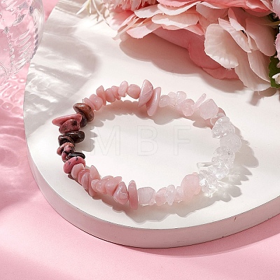 Gemstone Stretch Bracelet BJEW-JB11012-03-1