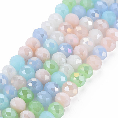 Electroplate Glass Beads Strands X-EGLA-S194-18G-1