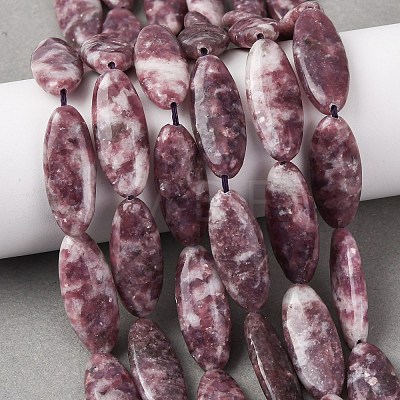 Natural Lepidolite/Purple Mica Stone Beads Strands G-F808-A01-01A-1