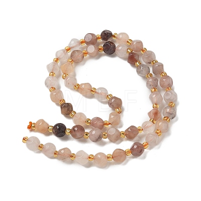 Natural Golden Silk Jade Beads Strands G-K387-A07-01-1