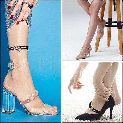  4 Pairs 4 Color Nylon Shoelaces Buckles & 4 Sets Foam Heelpiece Adhesive Pads FIND-NB0002-17-1