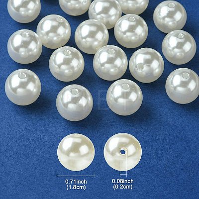 ABS Plastic Imitation Pearl Round Beads MACR-YW0002-18mm-82-1
