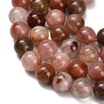 Natural Red Rutilated Quartz Beads Strands G-G300-A02-10mm-1