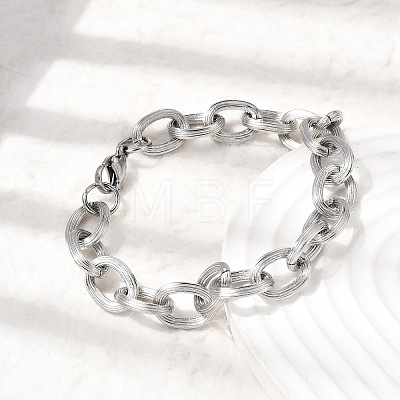 201 Stainless Steel Cable Chain Bracelets STAS-T077-01P-1