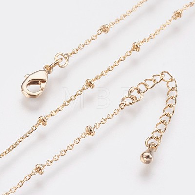 Long-Lasting Plated Brass Cable Chain Necklaces NJEW-K112-09G-NF-1