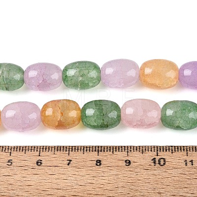 Baking Paint Crackle Glass Beads Strands DGLA-N019-01A-03-1