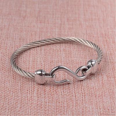 304 Stainless Steel Cuff Bangles BJEW-L605-05P-1