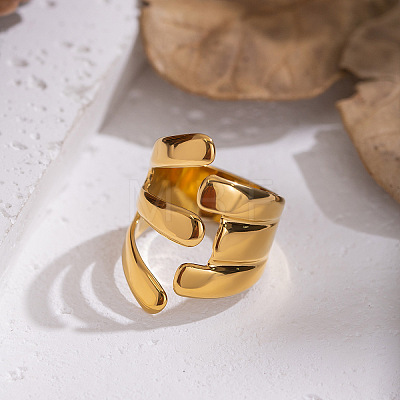 Irregular 304 Stainless Steel Cuff Open Rings for Women WV0171-1