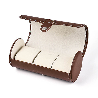 3-Slot Column PU Leather Watch Boxes CON-T001-02B-1