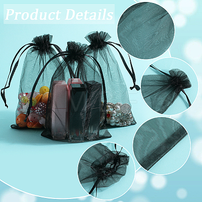 100pcs Large Organza Pouches Portable Shoes Bag Travel Storage Drawstring Bags OP-SP0001-03D-02-1