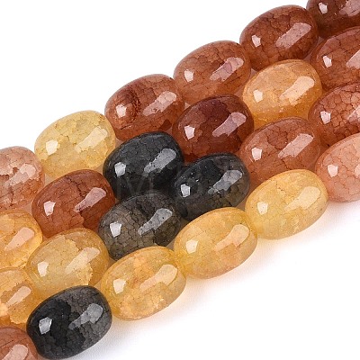 Baking Paint Crackle Glass Beads Strands DGLA-N019-01A-04-1