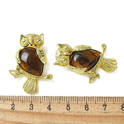 Natural Tiger Eye Pendants KK-F888-02G-19-1