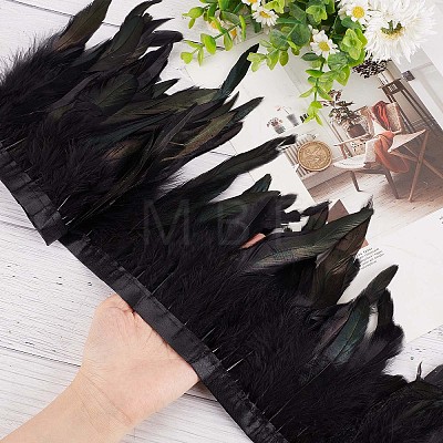 Gothic Style Natural Feather Cape AJEW-WH0329-66-1