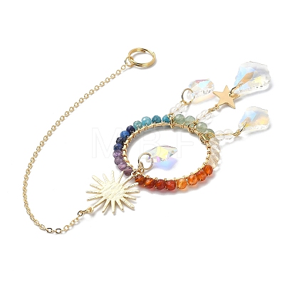 Chakra Gemstone Beads Pendant Decorations HJEW-JM01152-01-1