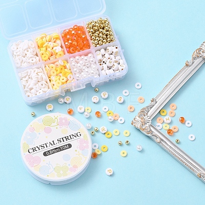 DIY Letter & Imitation Pearl & Heishi Beads Bracelet Making Kit DIY-YW0005-23B-1
