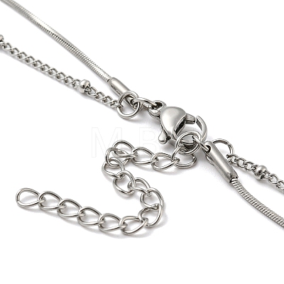 Non-Tarnish 304 Stainless Steel Double-Layer Necklace LS-NJEW-Q321-01P-1