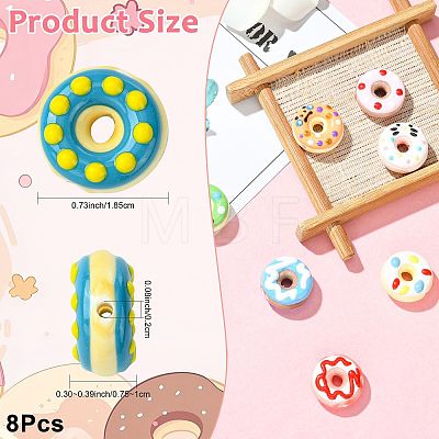 8Pcs 8 Colors Handmade Porcelain Enamel Beads PORC-FS0001-50-1