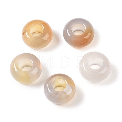 Natural Grey Agate European Beads G-G740-14x8mm-38-1