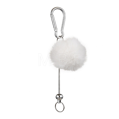 Aluminum Alloy Pom Pom Ball Beadable Keychain Bar HJEW-Q001-01B-1