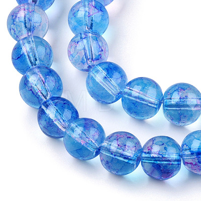 Baking Painted Glass Beads Strands DGLA-Q023-8mm-DB72-01-1
