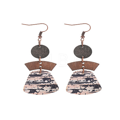 Alloy with Imitation Leather Dangle Earrings FS-WG30D02-04-1