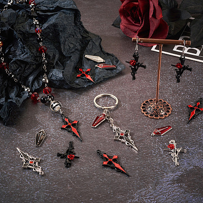 24Pcs 6 Styles Alloy Enamel Pendants ENAM-TA0001-56-1