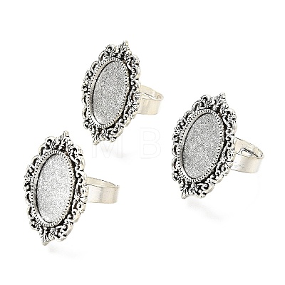 Vintage Adjustable Iron Finger Ring Components Alloy Cabochon Bezel Settings X-PALLOY-Q300-09AS-NR-1