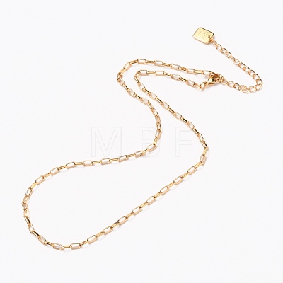 Brass Paperclip Chain Necklaces NJEW-H206-02G-1
