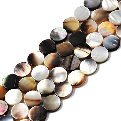 Natural Black Lip Shell Beads Strands SSHEL-N003-151B-1