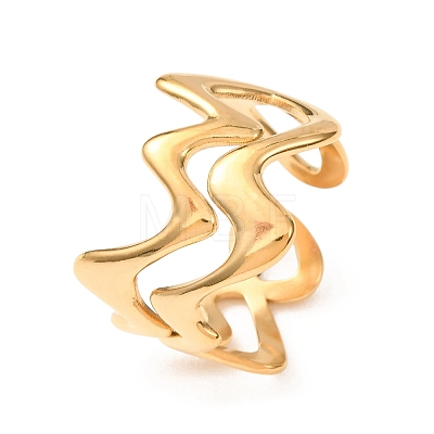 304 Stainless Steel Cuff Open Rings for Women SA-CBA7325-04G-1