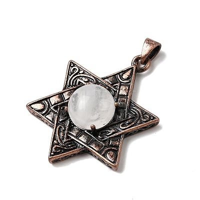Natural Quartz Crystal Star of David Pendants G-A297-06R-17-1