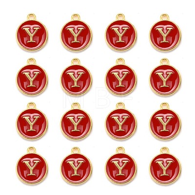 Golden Plated Alloy Enamel Charms X-ENAM-S118-03Y-1