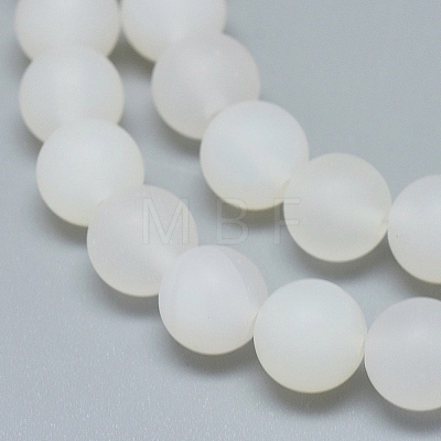 Natural White Agate Beads Strands G-D0005-28-8mm-1